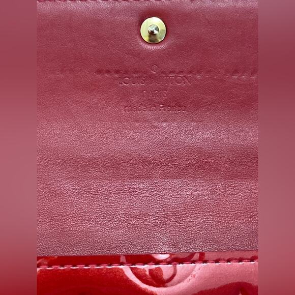 Louis Vuitton Red Vernis Monogram Sarah Long Wallet Authentic France TS1100 - Picture 2 of 16